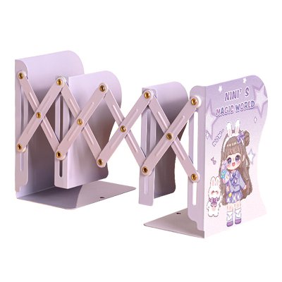 卡通可爱伸缩书立架加厚金属大号