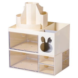 旋转笔筒收纳盒三合一大容量学生桌面多功能文具置物架儿童男孩女孩学习书桌360°可爱笔桶ins办公室整理好物