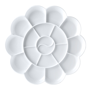 大号梅花型调色盘画画调色板子美术生专用加厚调色碟儿童水粉颜料水彩画油画丙烯国画调色盘塑料画盘画画工具