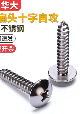 201不锈钢大扁头十字自攻螺钉蘑菇头伞头螺丝钉国标白色M3M4M5
