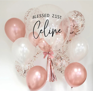 ins生日布置网红波波球 求婚套球 结婚 告白汽球玫瑰金组合气球