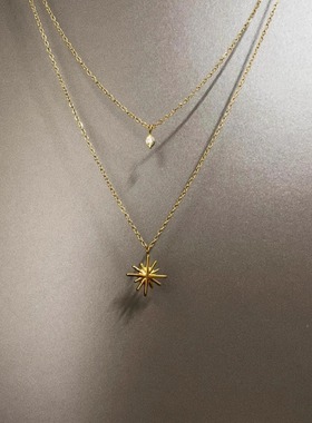 Vintage古着 Six-pointed zircon项链