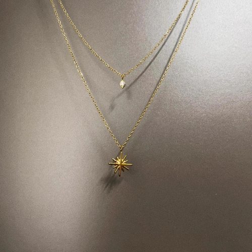 Vintage古着 Six-pointed zircon项链