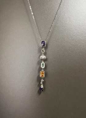 Vintage古着 Zircon Waterfall项链