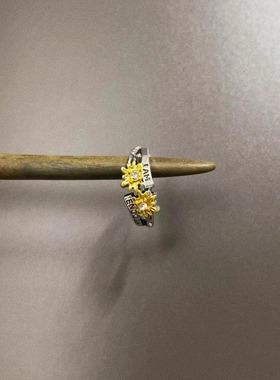 Vintage古着 Zircon sunflower戒指