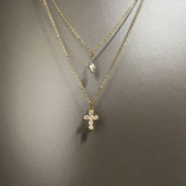 water Vintage古着 Cross drops项链