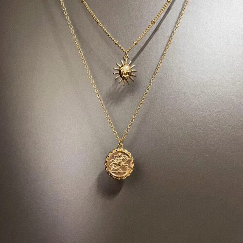 Vintage古着 Roman coins项链