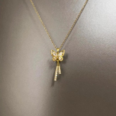 Vintage古着 Fringed butterfly项链