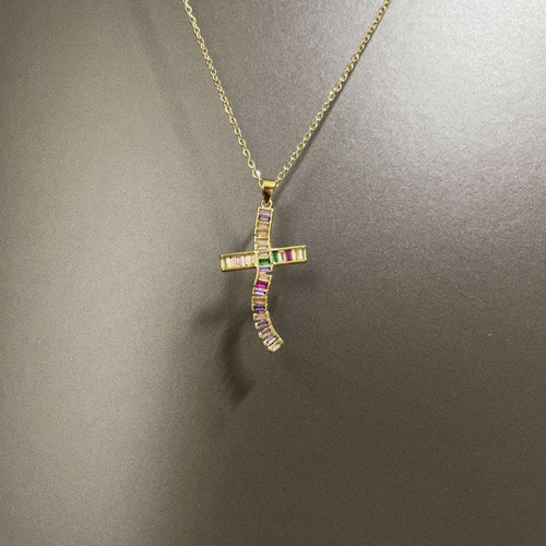 Vintage古着 Twisted treasure cross项链