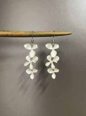 Vintage古着 Silver-plated flowers耳饰