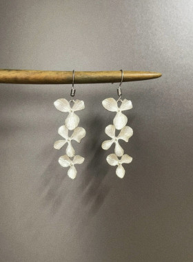 Vintage古着 Silver-plated flowers耳饰