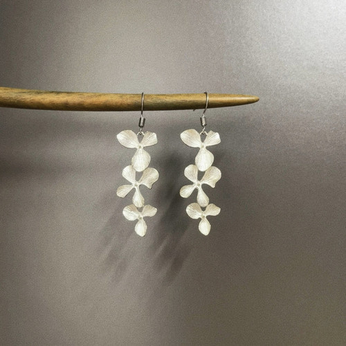 Vintage古着 Silver-plated flowers耳饰