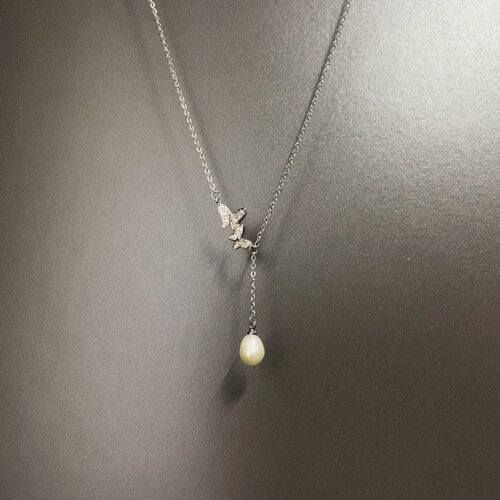 Vintage古着 Tassel Pearl Butterfly项链
