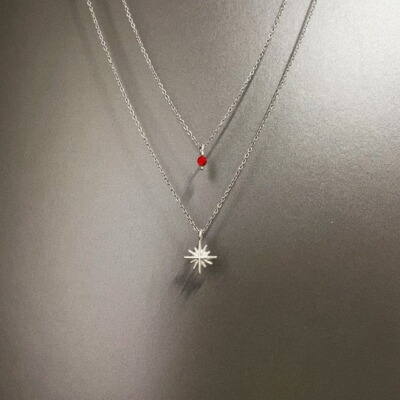 Vintage古着 Six-pointed zircon项链