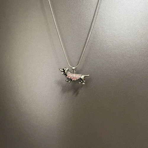 Vintage古着 Colorful diamond puppy项链