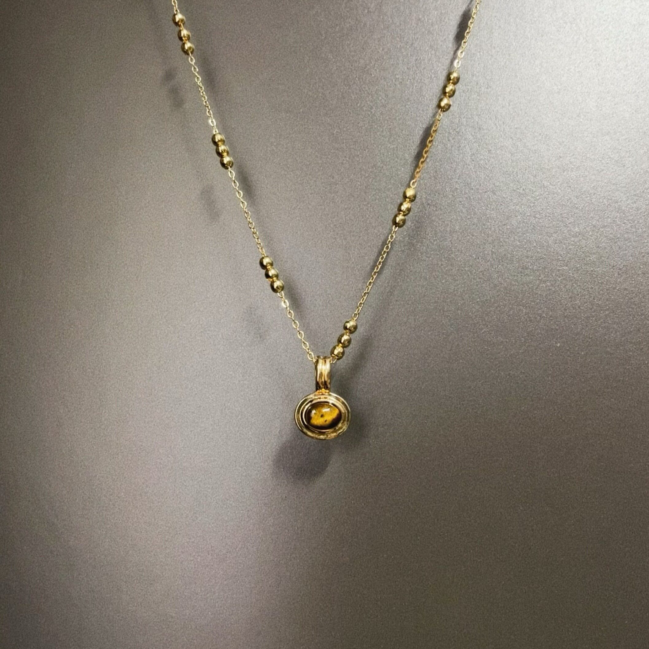 Vintage古着 Tiger-Striped Agate项链