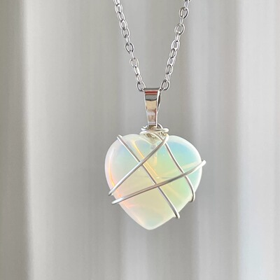 手工 Blue transparent love star项链