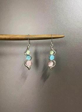 Vintage古着 Bohemian curve waves耳饰