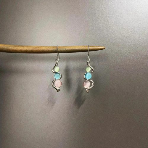 Vintage古着 Bohemian curve waves耳饰