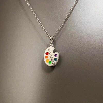 Vintage古着 Silver paintdrawing board项链