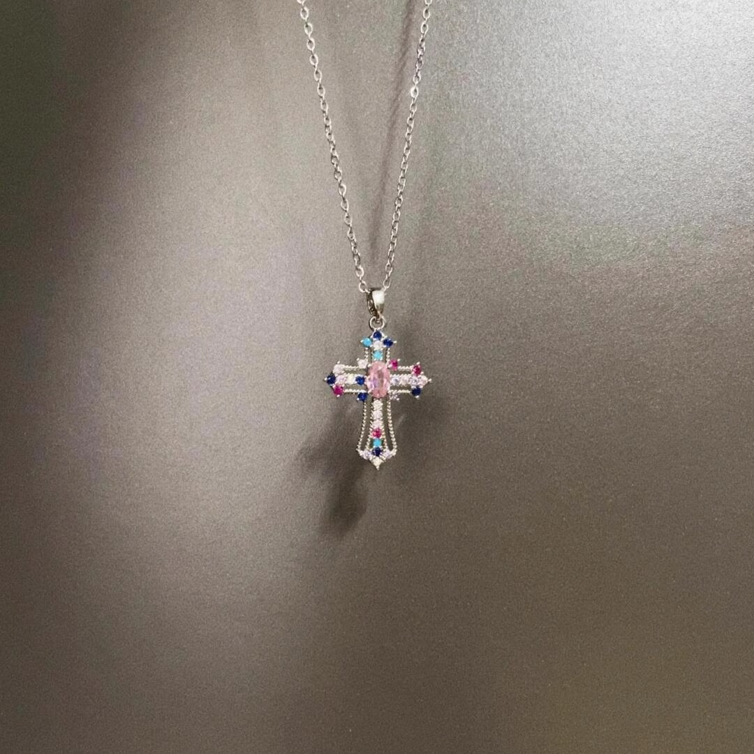 Vintage古着 Rainbow Cross项链