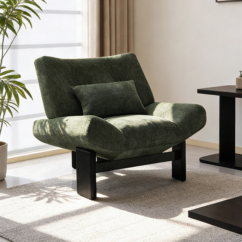 中古风阳台休闲单人沙发椅客厅接待椅设计师轻奢高级感懒人沙发椅