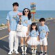 一家四口全家休闲t恤母女装 韩系度假亲子装 纯棉短袖 新款 2026夏季