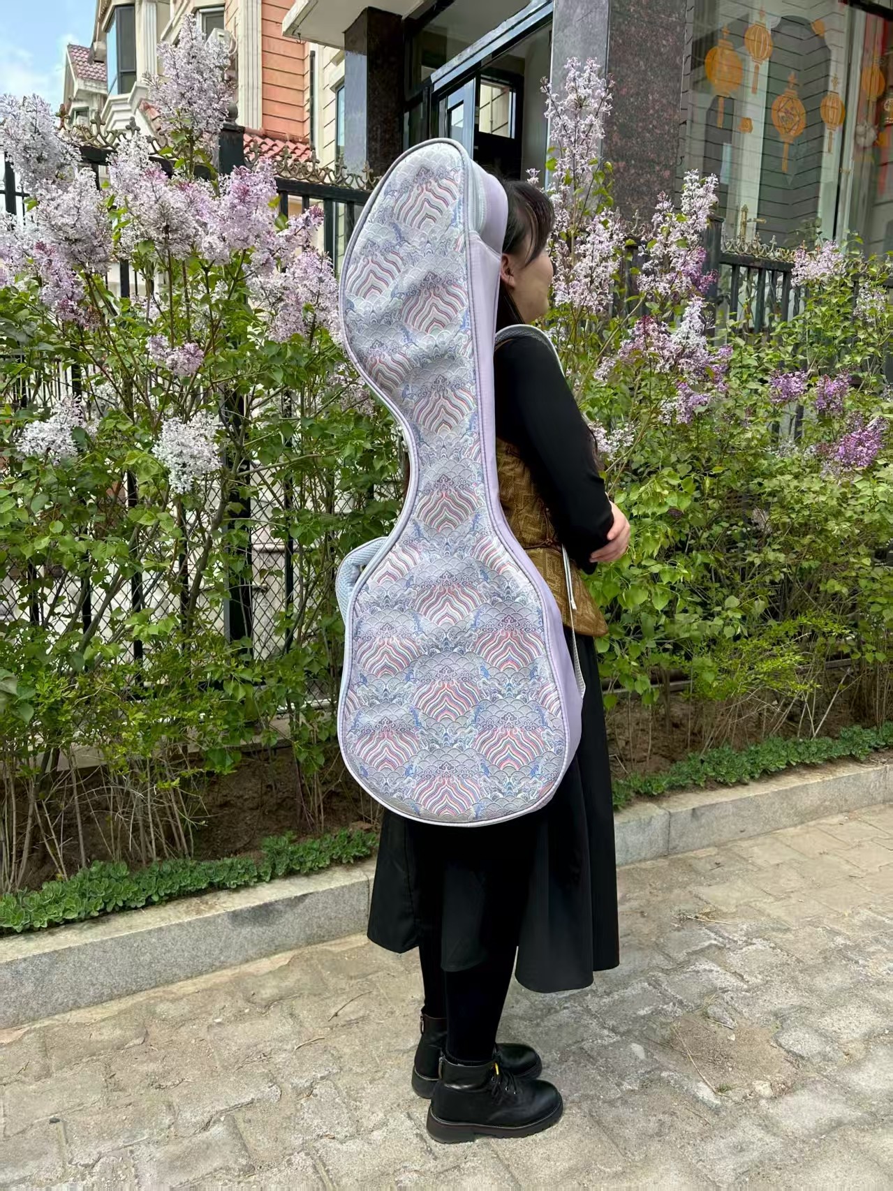 火不思包加厚防水抗震便携镭射民族风成人款亮面乐器手提袋双肩背