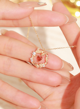 蛇与玫瑰项链女锁骨链S925纯银