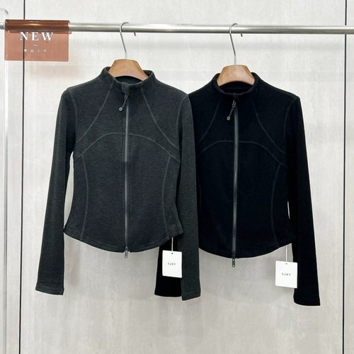 半高领德绒秋季长袖打底衫纯色鱼骨收腰双拉链开衫卫衣外套B8916