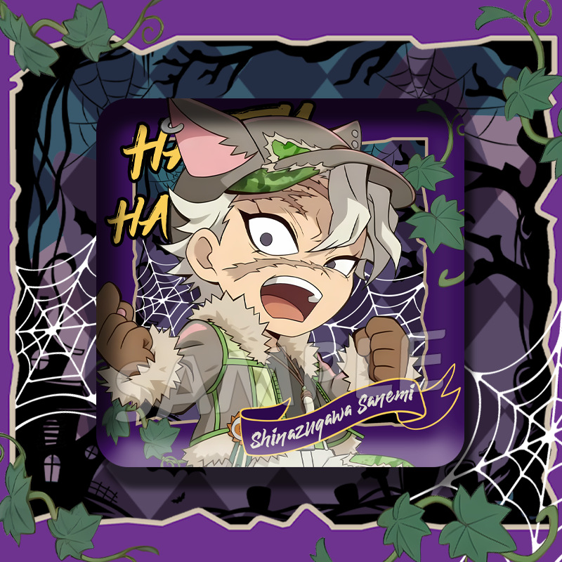 鬼灭之刃吧唧动漫富冈义勇时透无一郎蝴蝶忍周边正方形双闪徽章