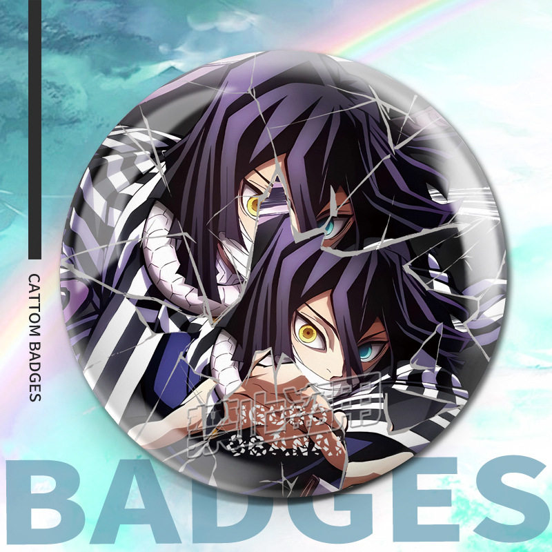 鬼灭之刃吧唧周边吧唧反光加厚谷子徽章时透无一郎富冈义勇蝴蝶忍