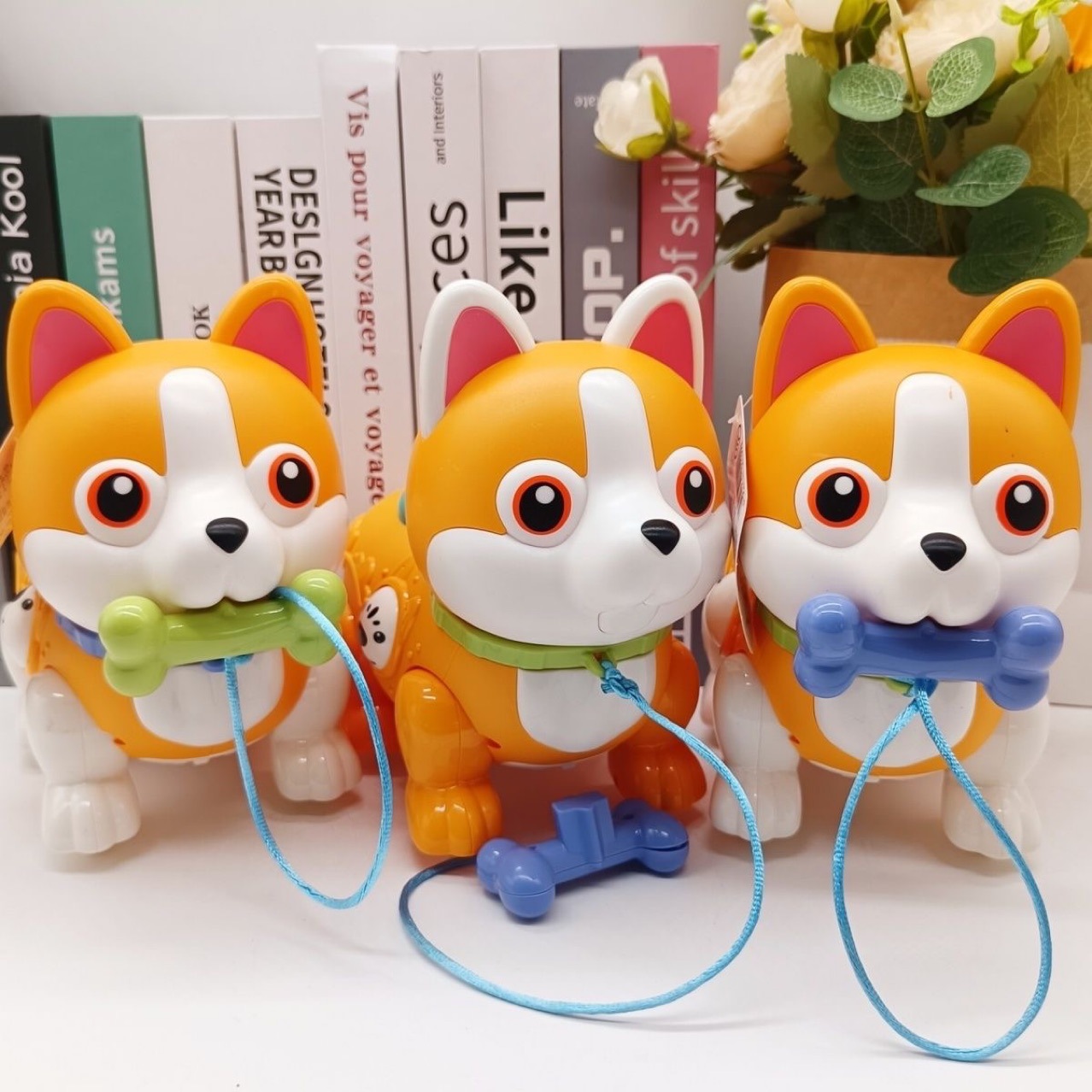 宝宝益智早教启蒙音乐故事机1-3岁儿童仿真Q萌纤绳狗狗打地鼠玩具