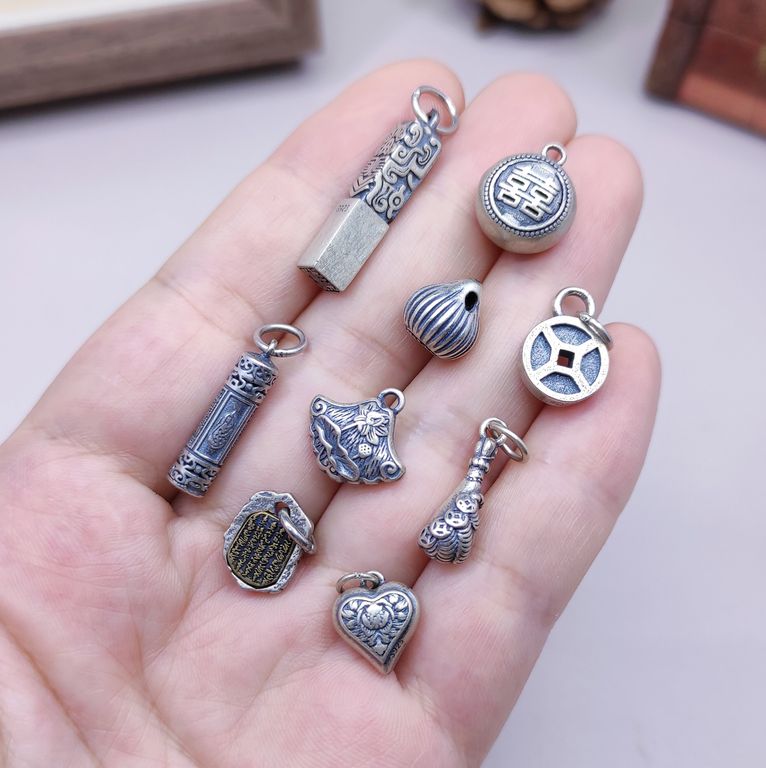 S925纯银手链项链钱币滴流diy手作串珠材料配件100元包邮686 2