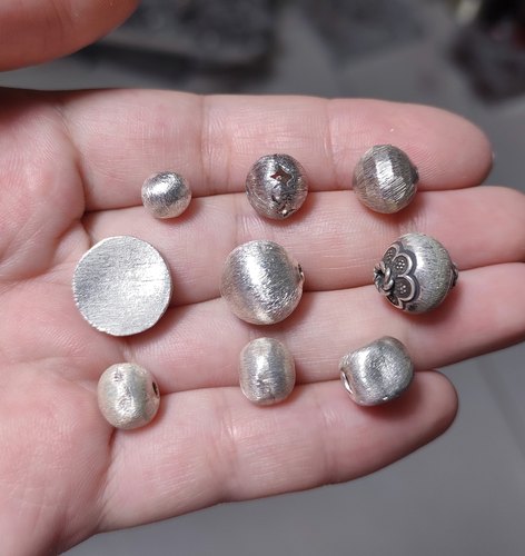 泰国清迈手工纯银拉丝手链项链配件diy材料散珠100元包邮321 8