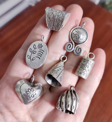 泰国清迈手工银吊坠滴流diy串珠材料手链项链配件100元包邮510 8