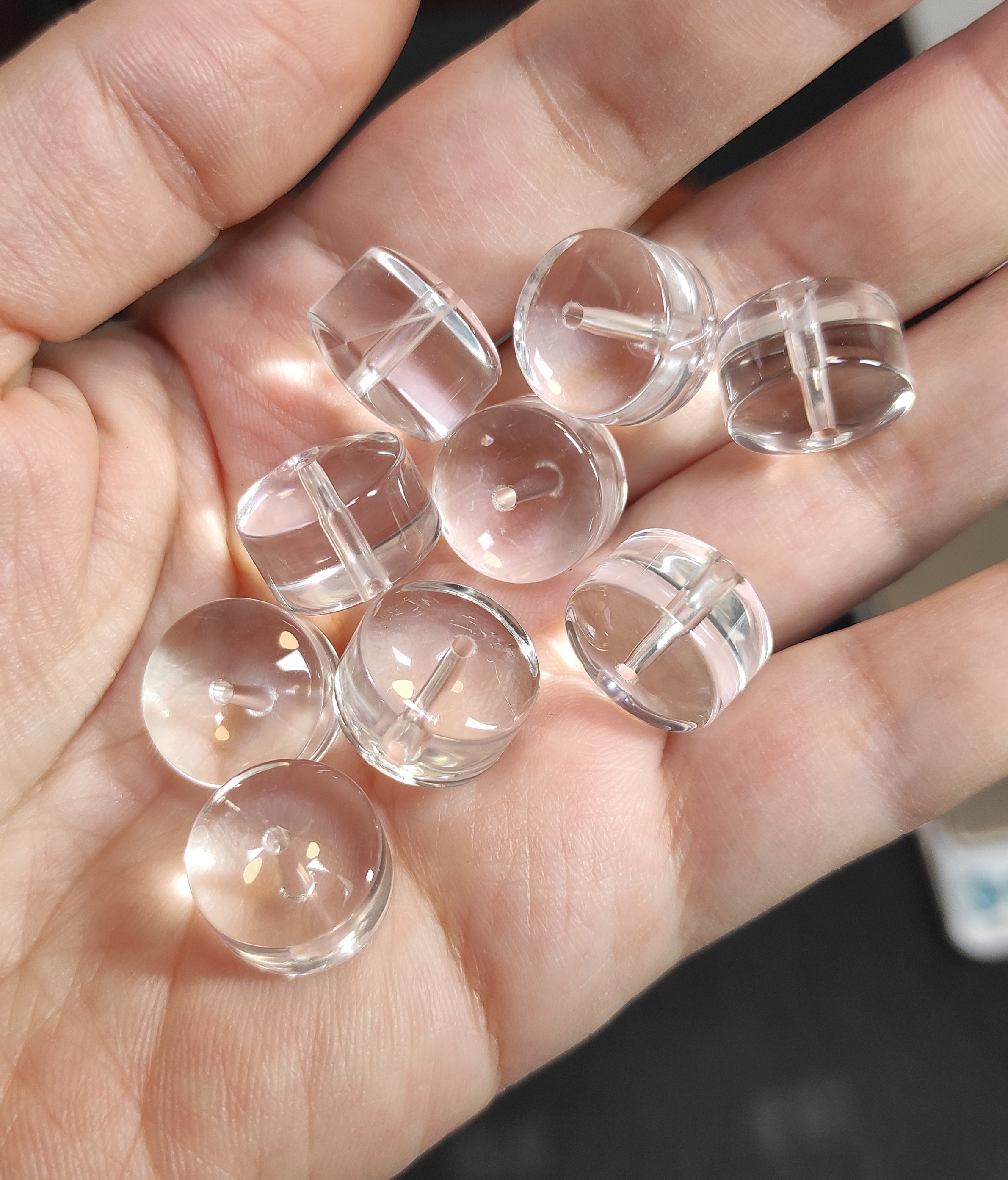 天然白水晶车轮算盘珠手链项链配件diy手作串珠材料散珠满100包邮