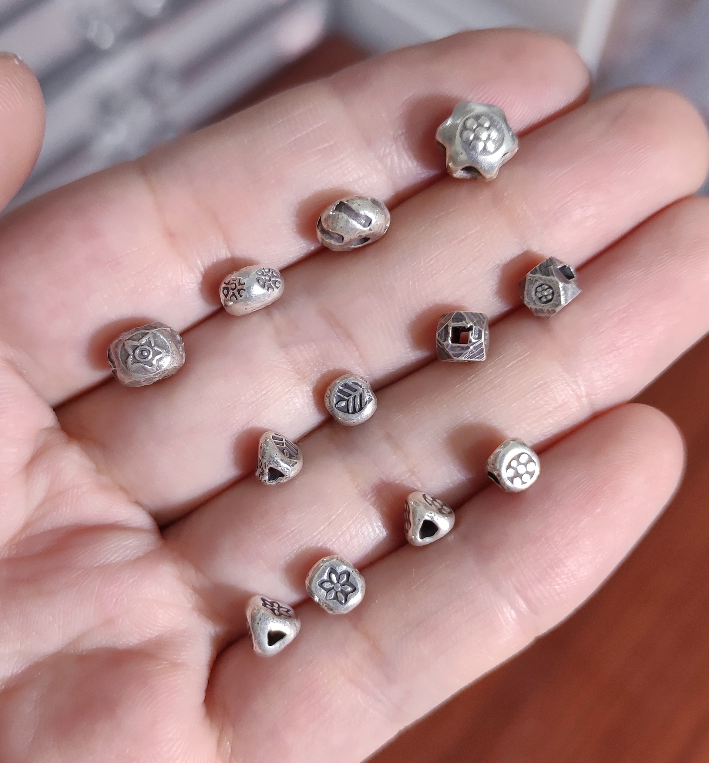 泰国清迈手工银手链项链配饰散珠配件diy材料隔珠满100元包邮126