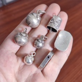 512 泰国清迈手工银铃铛吊坠滴溜diy手作手链项链配件100元 包邮