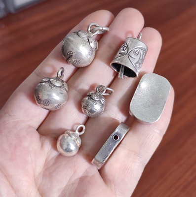 泰国清迈手工银铃铛吊坠滴溜diy手作手链项链配件100元包邮512 9