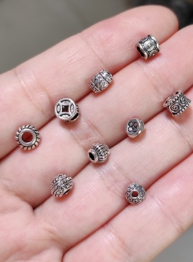 S925纯银手链项链小配件diy手作串珠材料隔片飞碟100元包邮468 5