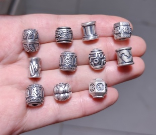 S999足银纯银手链项链配件diy手作材料配饰散珠100元包邮374 4