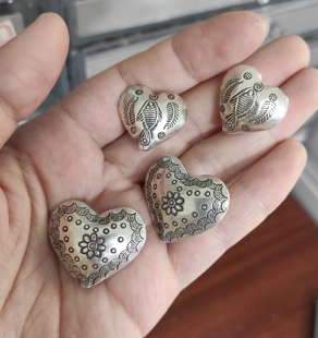 泰国清迈手工银心形配件diy手链项链手作串珠材料100元包邮79 0