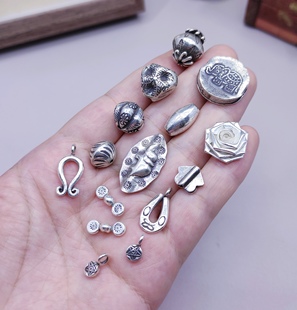 泰国清迈手工银大象玫瑰手链项链配件吊坠diy材料100包邮697 0