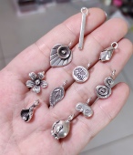 527 泰国清迈手工银手链项链配件吊坠滴流diy手作材料100元 包邮