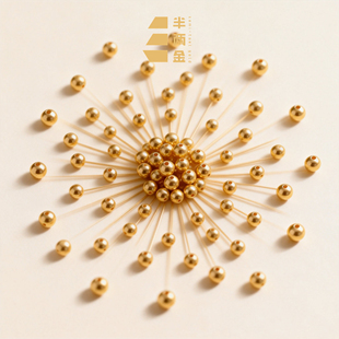 【半两金】足金999小金珠古法珠光面转运猫眼珠DIY散珠配件手串G