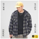 JPTHOME25冬复古街潮宽松版 外套 饰可拆连帽可加绒衬衫 经典 格纹装