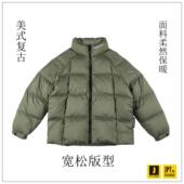 JPTHOME24冬美式 立领羽绒服 潮流短款 复古宽松版 哑光柔软面料时尚