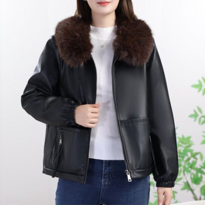 加厚皮衣外套女士秋冬装加绒2025今年流行新款小个子百搭夹克爆款