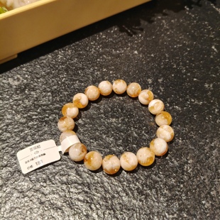 7A级高货天然巴西蜜蜂奶盖黄塔晶手串男女情侣款